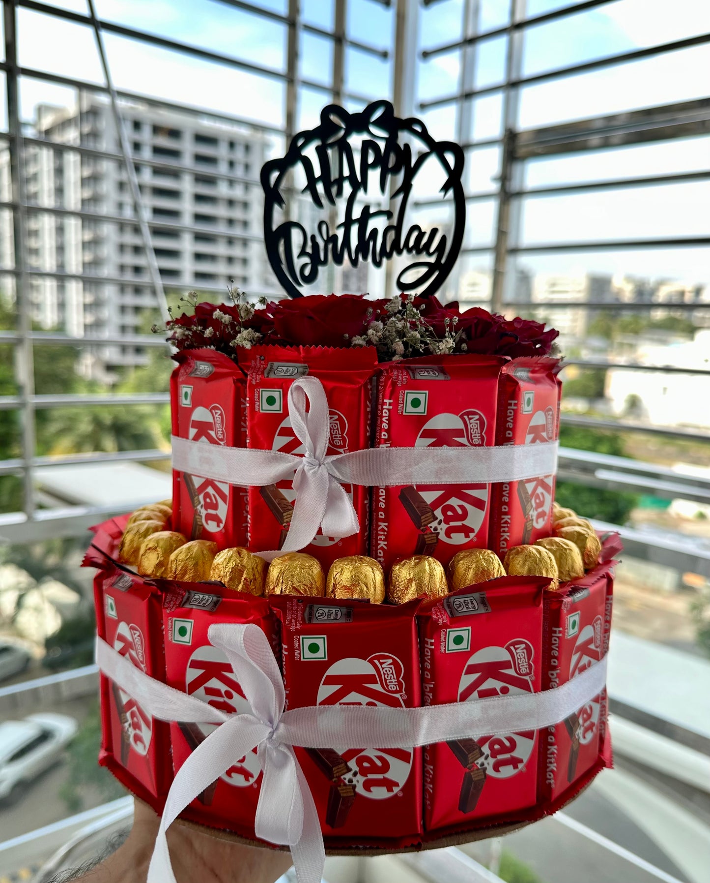 2 layer chocolate tower